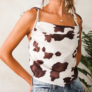 EUC cow print top